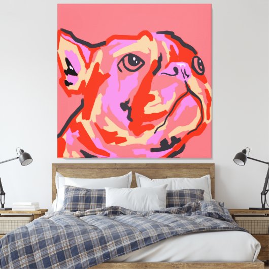 Pawsitief gepatcht canvas afdruk (Insitu (Slaapkamer))