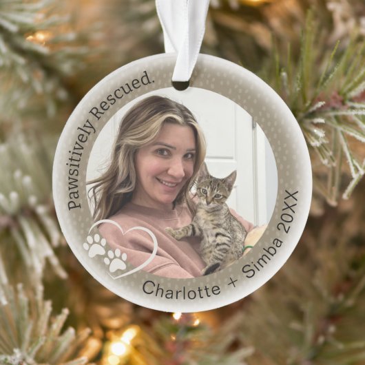 Pawsitief gered huisdier foto acryl Ornament (Boom)
