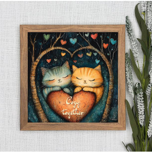 Pawsitief in Liefde Gezellig Samen Poster Wall Art