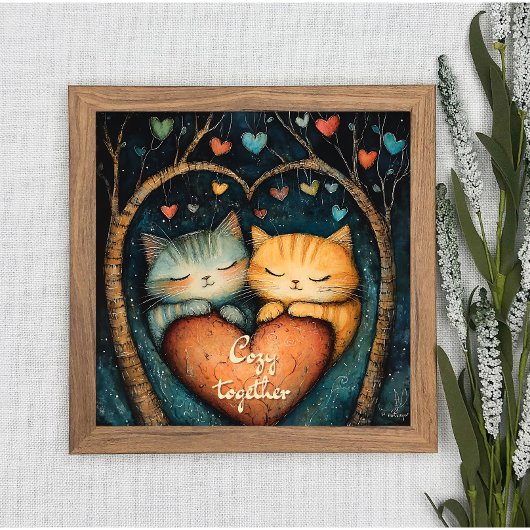 Pawsitief in Liefde Gezellig Samen Poster Wall Art