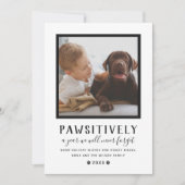 Pawsitief onvergetelijk jaar zwarte foto feestdagenkaart (Voorkant)