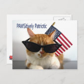 PAWSitief Patriotic Cat Briefkaart (Voorkant / Achterkant)