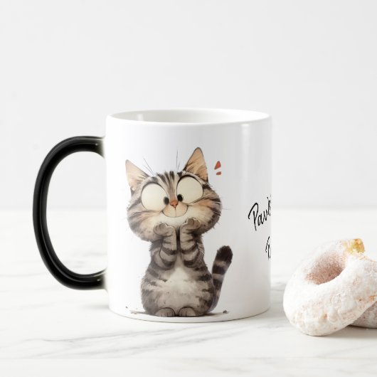 Pawsitief Purrfect Cat Coffee Mok (Met donut)