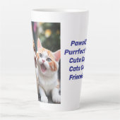 Pawsitief Purrfect Pet Latte Mok Design. (Voorkant)
