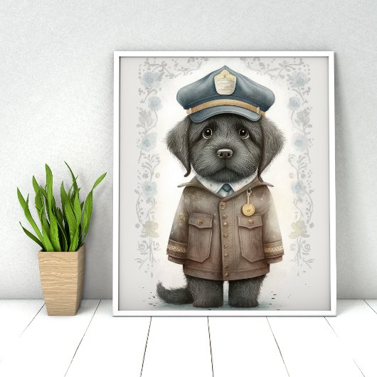 Pawsitief Schattig: Cute Dog Polieman Poster