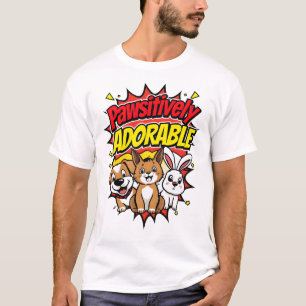 "Pawsitief Schattig: huisdieren in komische stijl, T-shirt