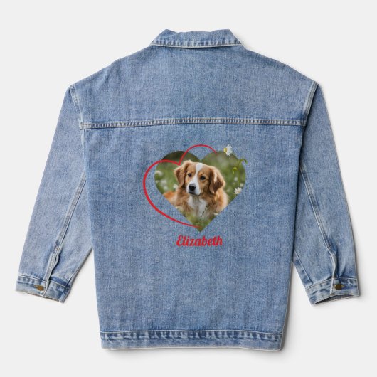 Pawsitief Schattige jeans Denim Jacket (Achterkant)