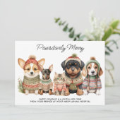 Pawsitief Vrolijk Kerstfeest 2025 Kalender Hond Hu Feestdagenkaart (Staand voorkant)