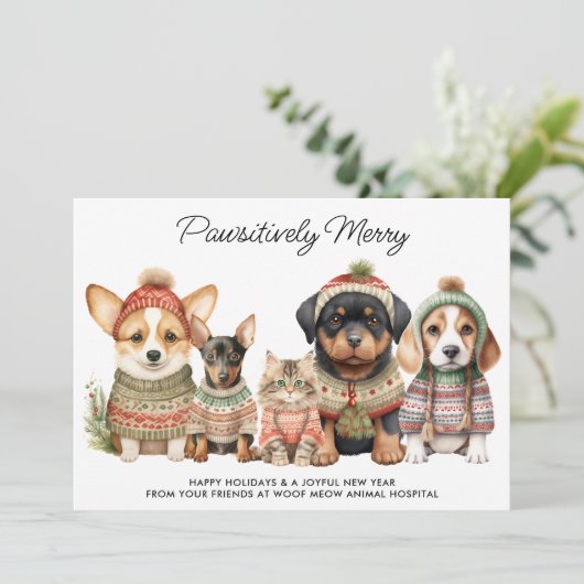 Pawsitief Vrolijk Kerstfeest 2025 Kalender Hond Hu Feestdagenkaart (Staand voorkant)