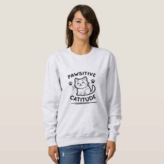 Pawsitieve Kattigheid – Grappige Kattenwoordspelin Trui (Voorkant volledig)