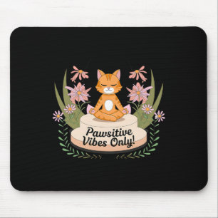 Pawsitieve Vibes Alleen Yoga Poses Kitten Kat Lief Muismat