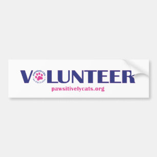 PAWSitive CATS VOLUNTEER Bumpersticker