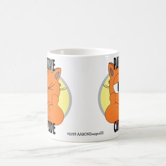 PAWSITIVE CATTITUDE Cartoon Cat Señor Gato Koffiemok (Center)