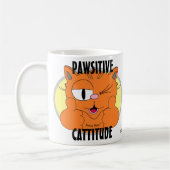 PAWSITIVE CATTITUDE Cartoon Cat Señor Gato Koffiemok (Links)