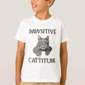 Pawsitive Cattitude Cat T-shirt (Voorkant)