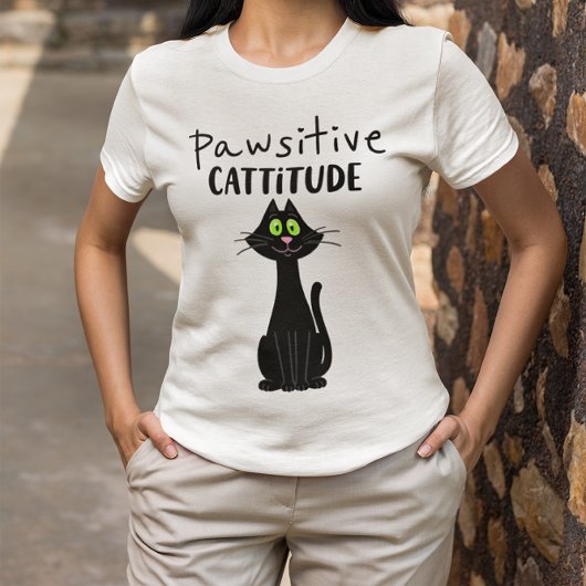 Pawsitive cattitude t-shirt
