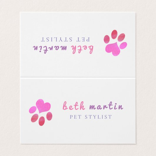 Pawsitive Chic Pet Grooming Salon Appointing Visitekaartje (Buitenkant ongevouwen)