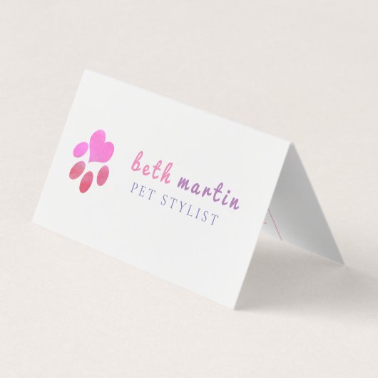 Pawsitive Chic Pet Grooming Salon Appointing Visitekaartje (Achterkant)