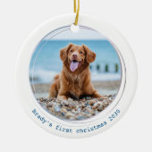 Pawsitive Covid Quarantine Blue Dog Pet Photo Keramisch Ornament (Voorkant)