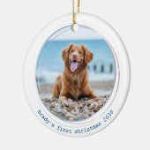 Pawsitive Covid Quarantine Blue Dog Pet Photo Keramisch Ornament (Links)