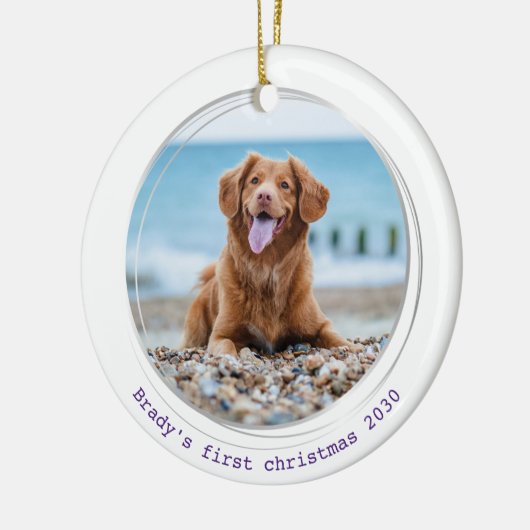 Pawsitive Covid Quarantine Paars Dog Pet Photo Keramisch Ornament (Links)