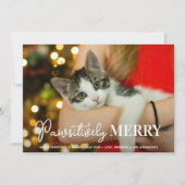 Pawsitive Merry Custom Pet Cat met Kerstmis Feestdagenkaart (Voorkant)