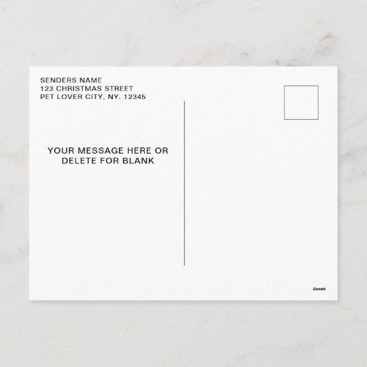 Pawsitive Merry Custom Pet Cat met Kerstmis Feestdagenkaart (Achterkant)