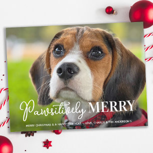 Pawsitive Merry Custom Pet Dog-fotokerst Feestdagenkaart