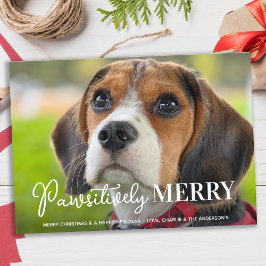 Pawsitive Merry Custom Pet Dog-fotokerst Feestdagenkaart