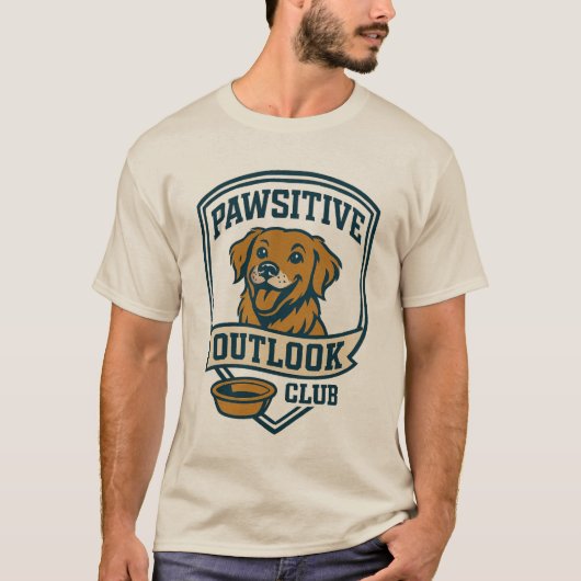 Pawsitive Outlook Club Golden Retriever Shirt (Voorkant)
