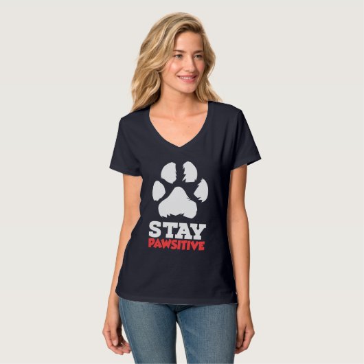 Pawsitive Pet Paws blijven T-shirt (Voorkant volledig)