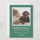 Pawsitive Unforgettable Year Green Dog Photo Feestdagenkaart (Voorkant)