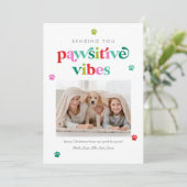 Pawsitive Vibes Bewerkbare Kleur huisdier Vakantie Feestdagenkaart (Staand voorkant)