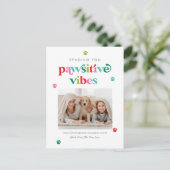 Pawsitive Vibes Bewerkbare Kleur Vakantie Postkaar Feestdagenkaart (Staand voorkant)