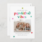 Pawsitive Vibes Bewerkbare Kleur Vakantie Postkaar Feestdagenkaart (Voorkant / Achterkant)