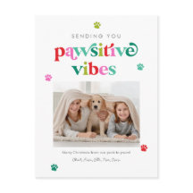 Pawsitive Vibes Bewerkbare Kleur Vakantie Postkaar
