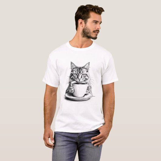 Pawsitive Vibes & Coffee T-shirt (Voorkant volledig)