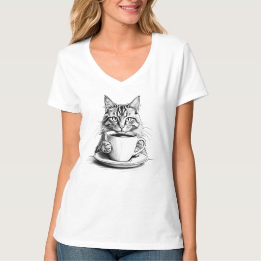 Pawsitive Vibes & Coffee T-shirt (Voorkant)