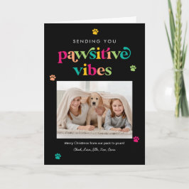Pawsitive Vibes Editable Color Pet Holiday Card Feestdagen Kaart