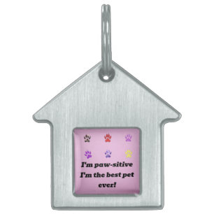 Pawsitive Vibes Gevormde Pet Tag Huisdieren Naamplaatje