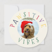 Pawsitive Vibes Kleurrijke Pet Circle Holiday Kaar Save The Date (Voorkant)