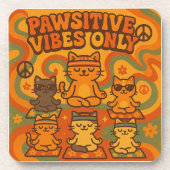 Pawsitive Vibes Only Bier Onderzetter (Voorkant)