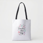 Pawsitive Vibes Only" Canvas tas – Schattigee past (Voorkant)
