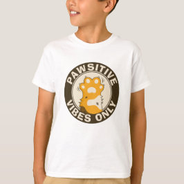 Pawsitive vibes only Cute Cat Paw Funny Pun T-shirt