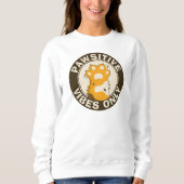 Pawsitive vibes only Cute Cat Paw Funny Pun Trui (Voorkant)