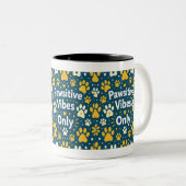 Pawsitive Vibes Only Dog Paw Print Coffee Mug  Tweekleurige Koffiemok (Voorkant rechts)