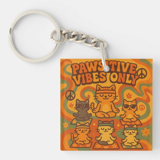 Pawsitive Vibes Only Sleutelhanger (Voorkant)