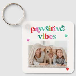 Pawsitive Vibes Pet Lover Photo Sleutelhanger