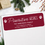 Pawsitive Wensen Christmas Pet Dog Retouradres Etiket<br><div class="desc">Introductie van ons nieuwe 'Pawsitive Wishes' retouradres label, perfect voor het vakantieseizoen! Het moderne en schattige ontwerp heeft een reeks pootafdrukken, waardoor het een must-have is voor elke hond of kattenliefhebber. Het eenvoudige ontwerp zorgt ervoor dat het voor elke gelegenheid kan worden gebruikt, en niet alleen tijdens Kerstmis. Ons label...</div>