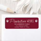 Pawsitive Wensen Christmas Pet Dog Retouradres Etiket (Insitu)